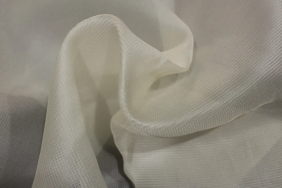 100% silk Premium quality 21 momme -off White Imported silk organza waffle plaids 54 inch wide