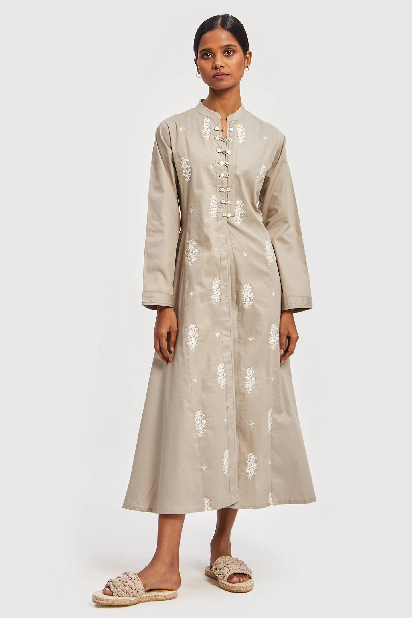 A-line Embroidered Midi dress
