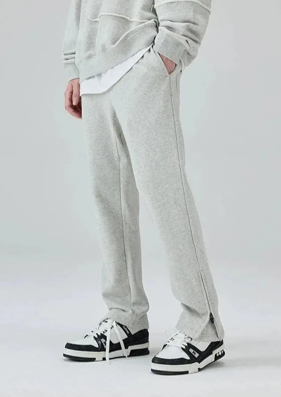 Ankle Zipper Side Slit Track Pants