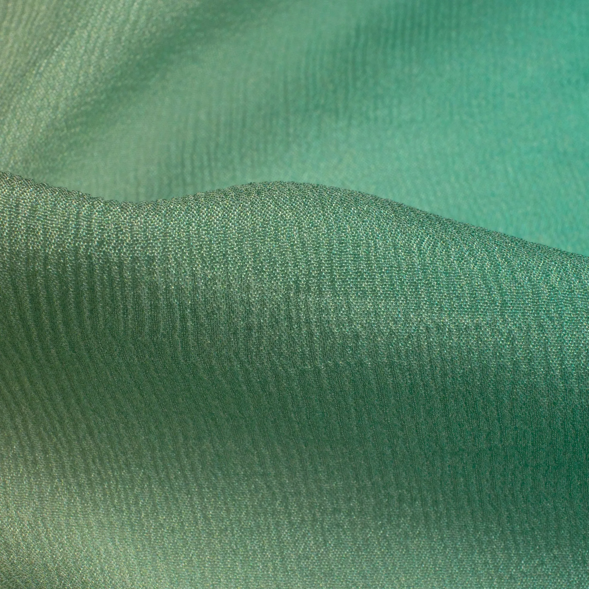 Aqua Green Ombre Digital Print Viscose Chinnon Chiffon Fabric