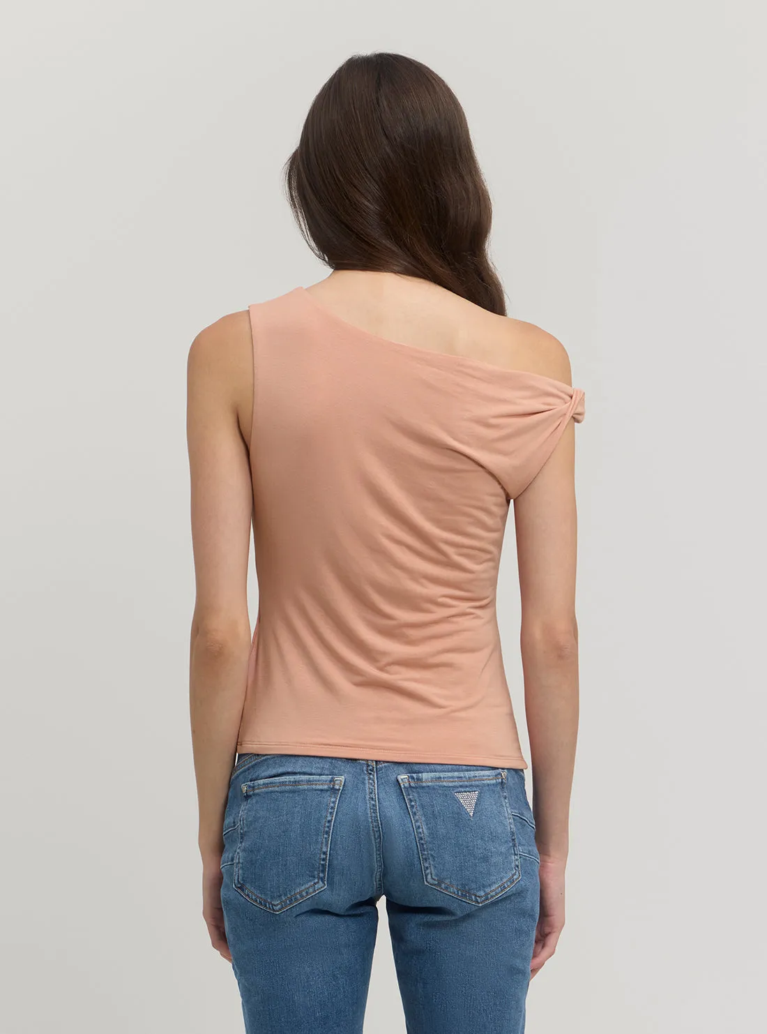 Beige Twisted Rita One Shoulder top
