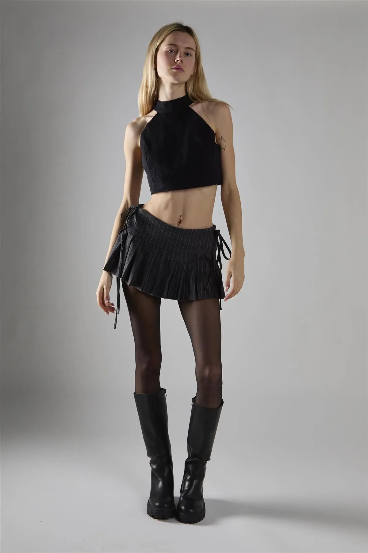 Black Halter-Neck Crop-Top