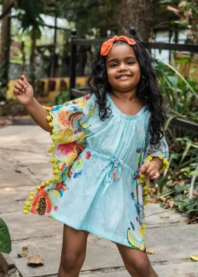 Blue Fruit Punch Girls Cotton Kaftan