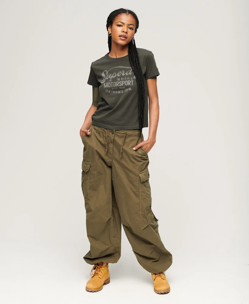 Boho Biker Script Graphic T-Shirt - Vintage Black