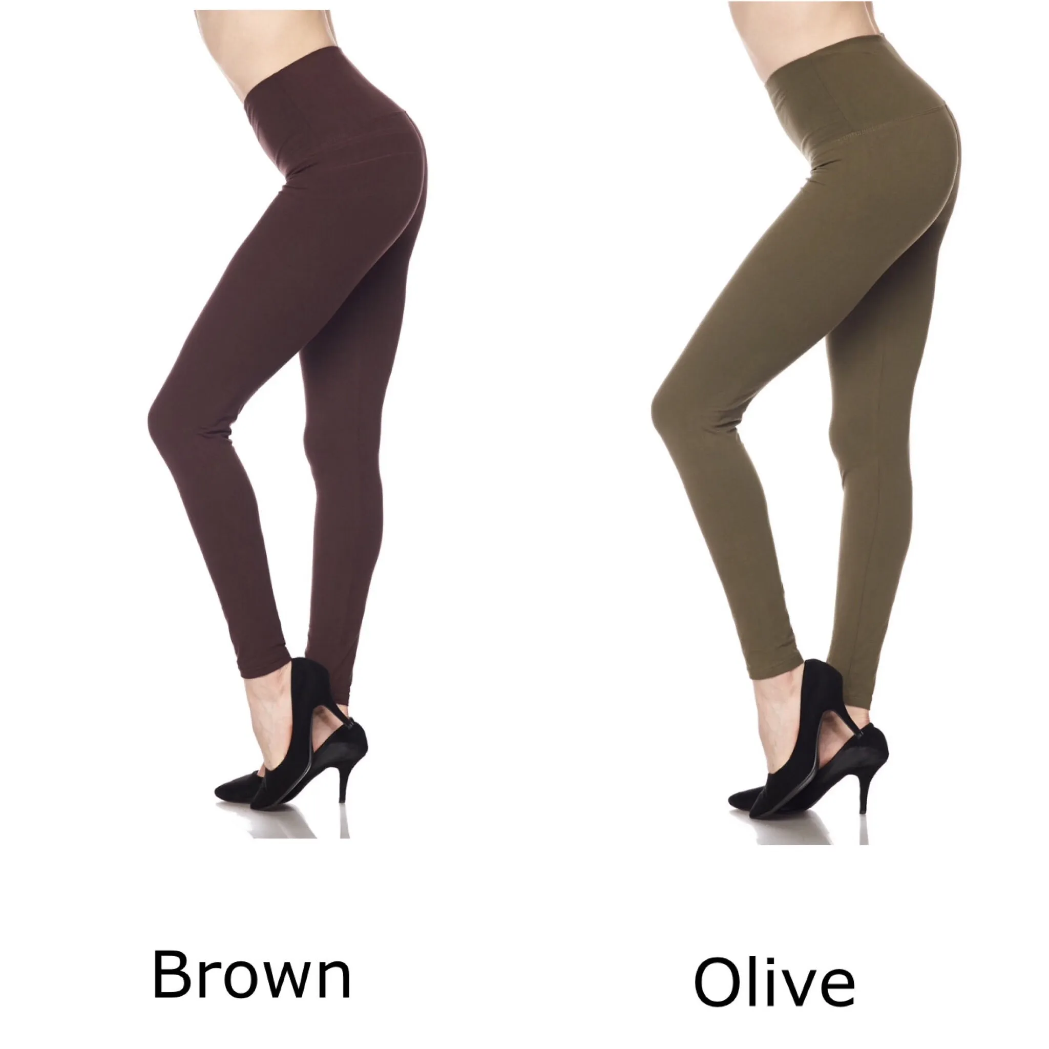Brushed Full Length Leggings w/Wide Band