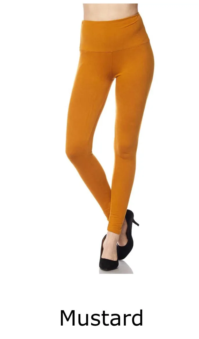 Brushed Full Length Leggings w/Wide Band