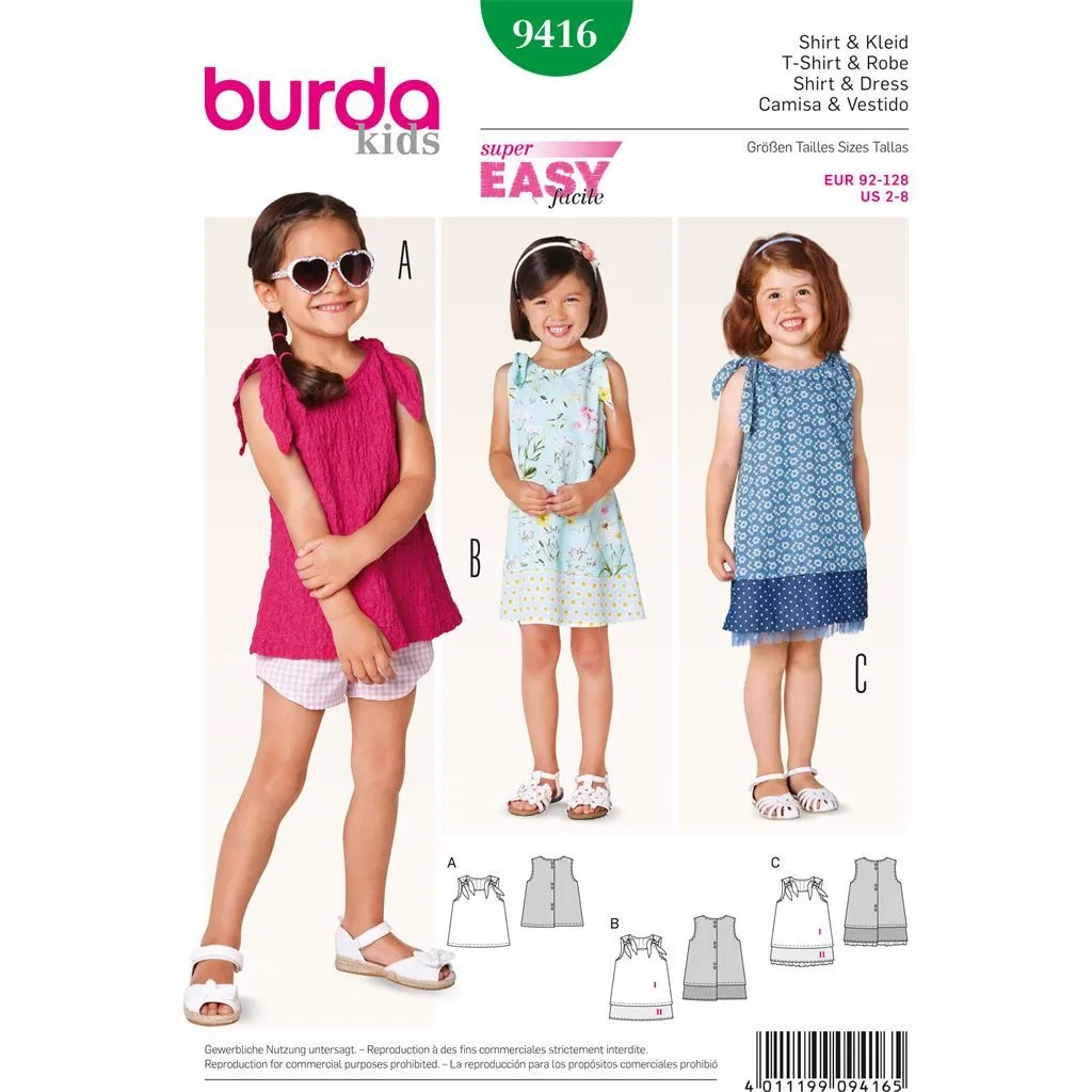 Burda B9416 Toddlers Sewing Pattern