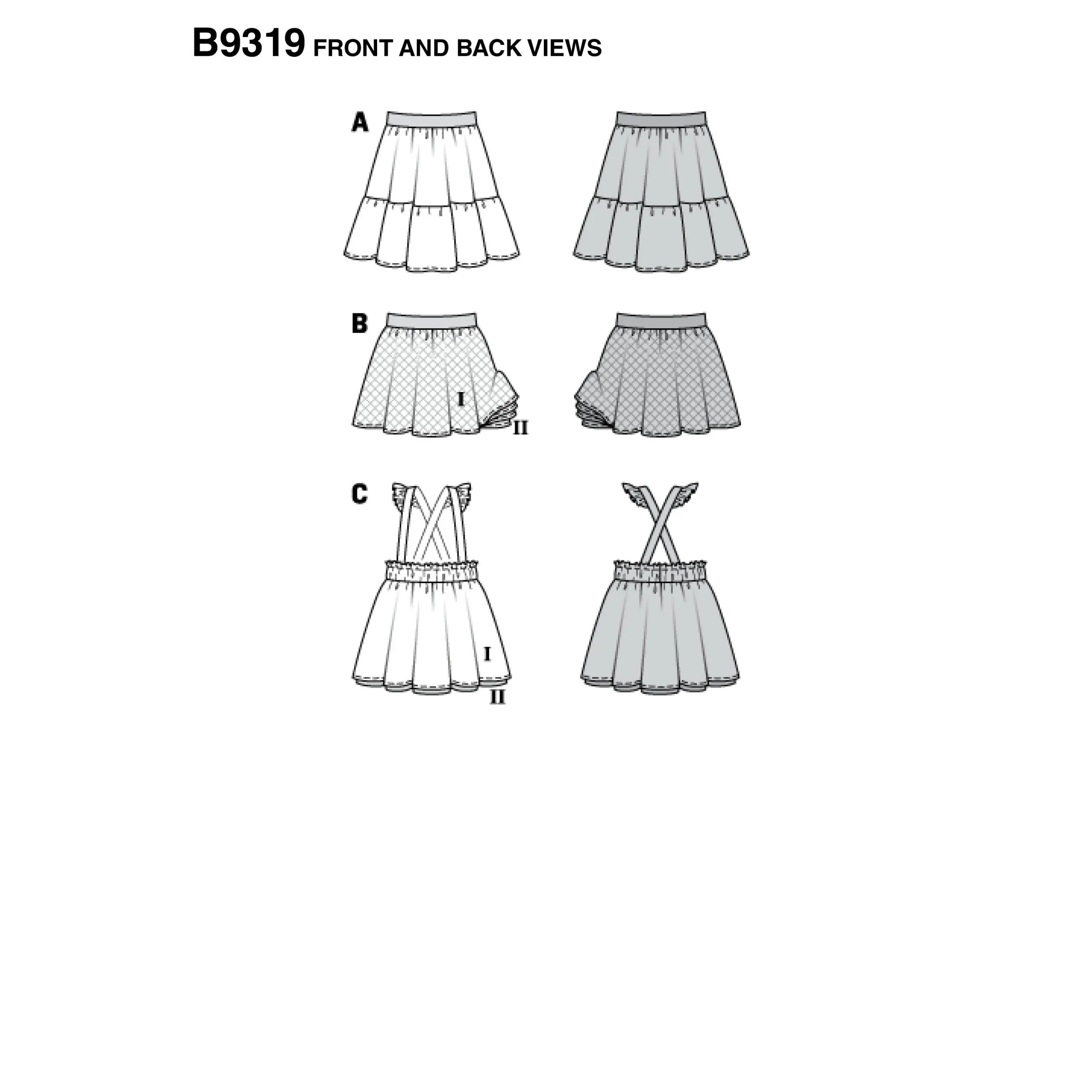 Burda Child Pinafore Skirts 9319