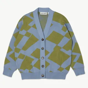 Cardigan Jacquard Dusty Blue Sage