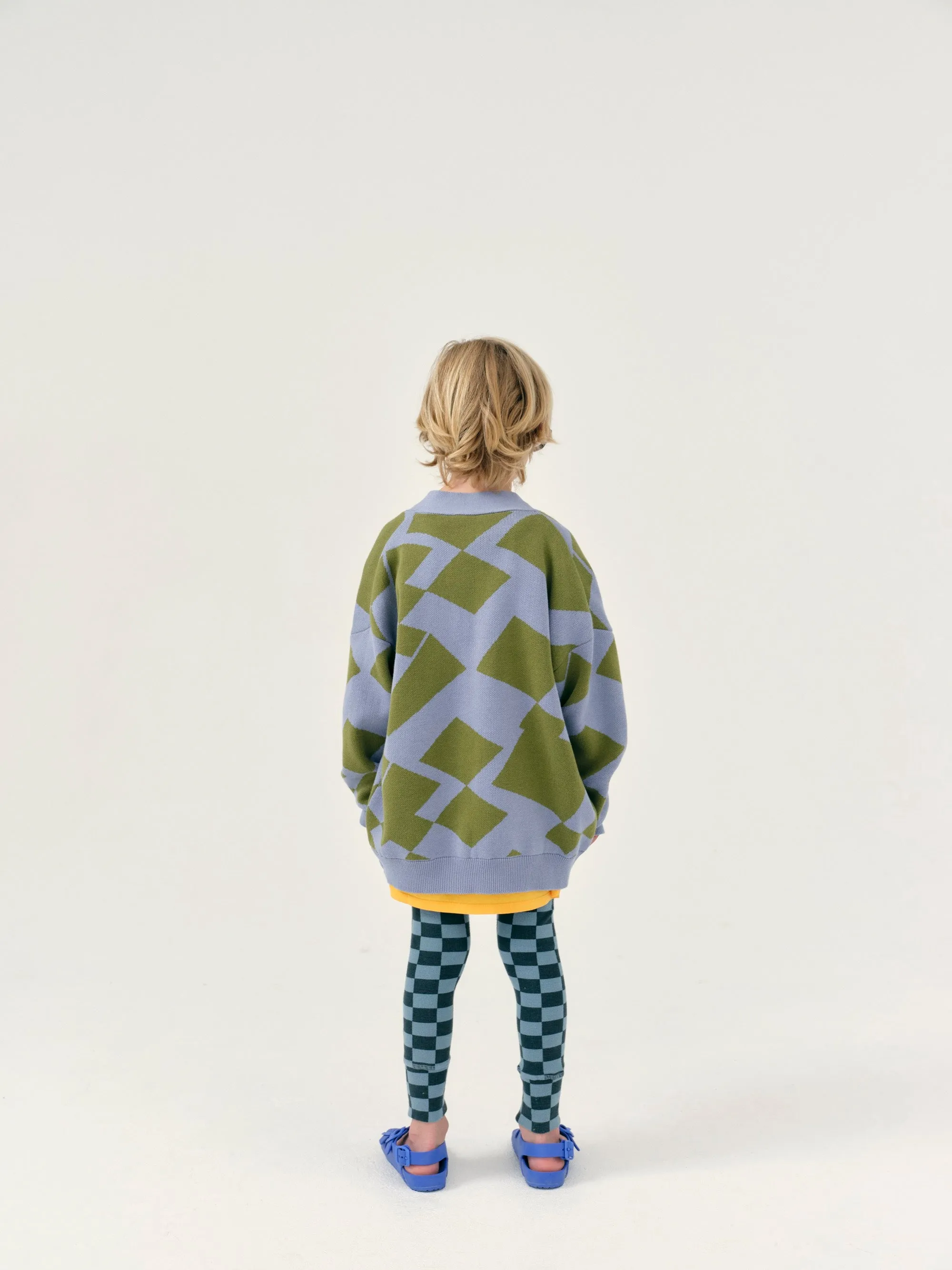 Cardigan Jacquard Dusty Blue Sage