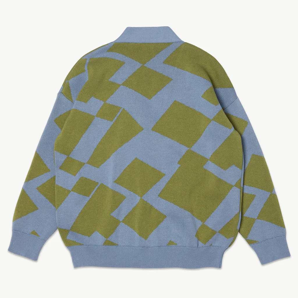 Cardigan Jacquard Dusty Blue Sage