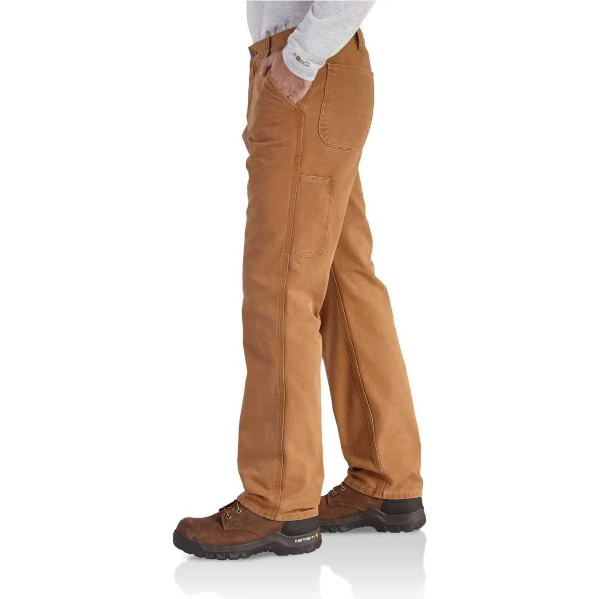 Carhartt Men's Carhartt Brown Relaxed Fit Washed Duck Work Dungaree