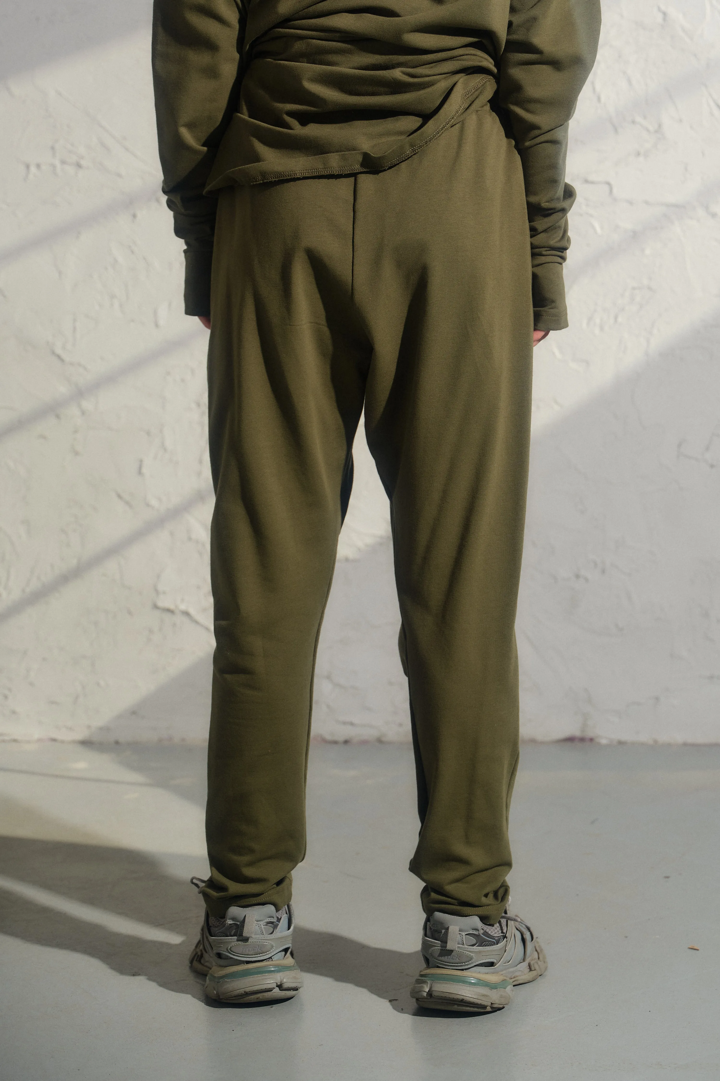 Casual organic cotton set - hooded sweatshirt and baggy pants