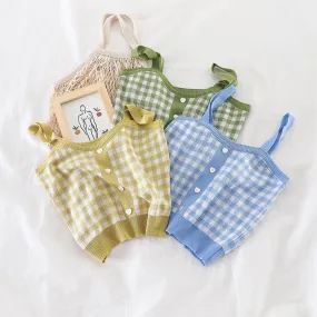 Checkered Design Camis Tank Tops