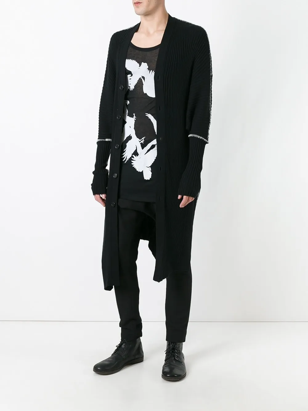 Cotton Cashmere Long Knit Cardigan Taureg