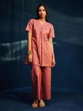 Cotton Foil Print Coord - Pink