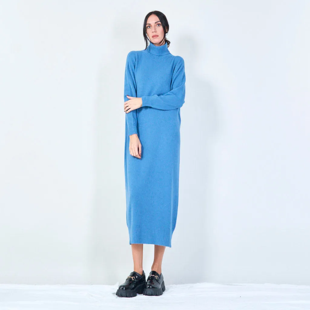 Cozy turtleneck midi dress wholesale