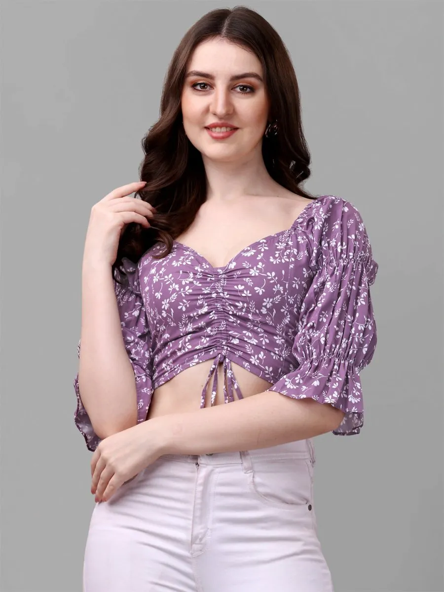 crop tops for Women western wear purple