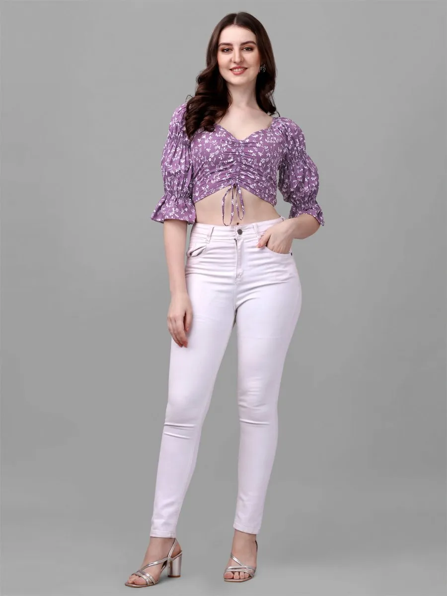 crop tops for Women western wear purple