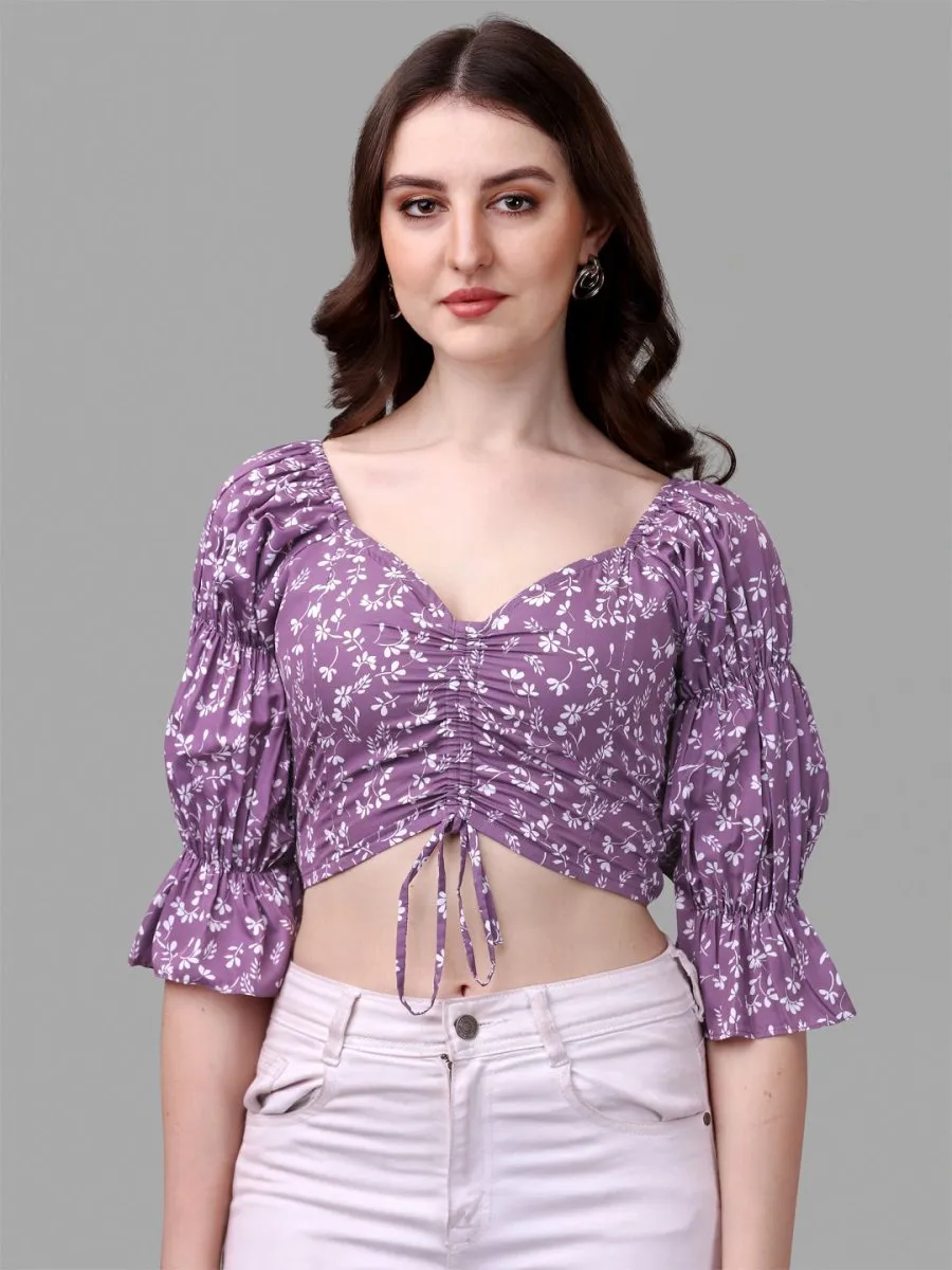crop tops for Women western wear purple