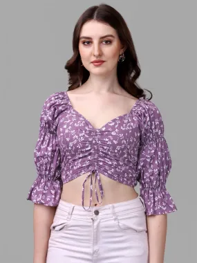 crop tops for Women western wear purple