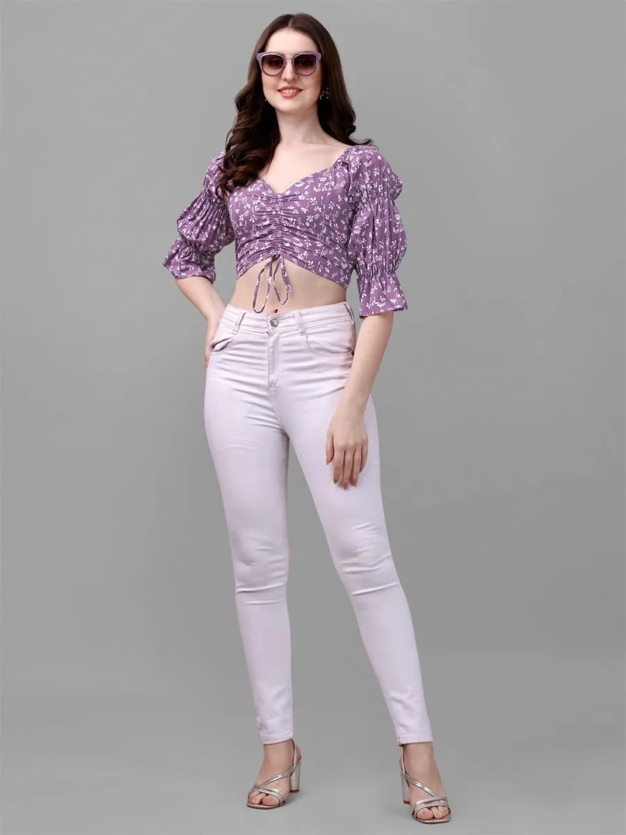 crop tops for Women western wear purple