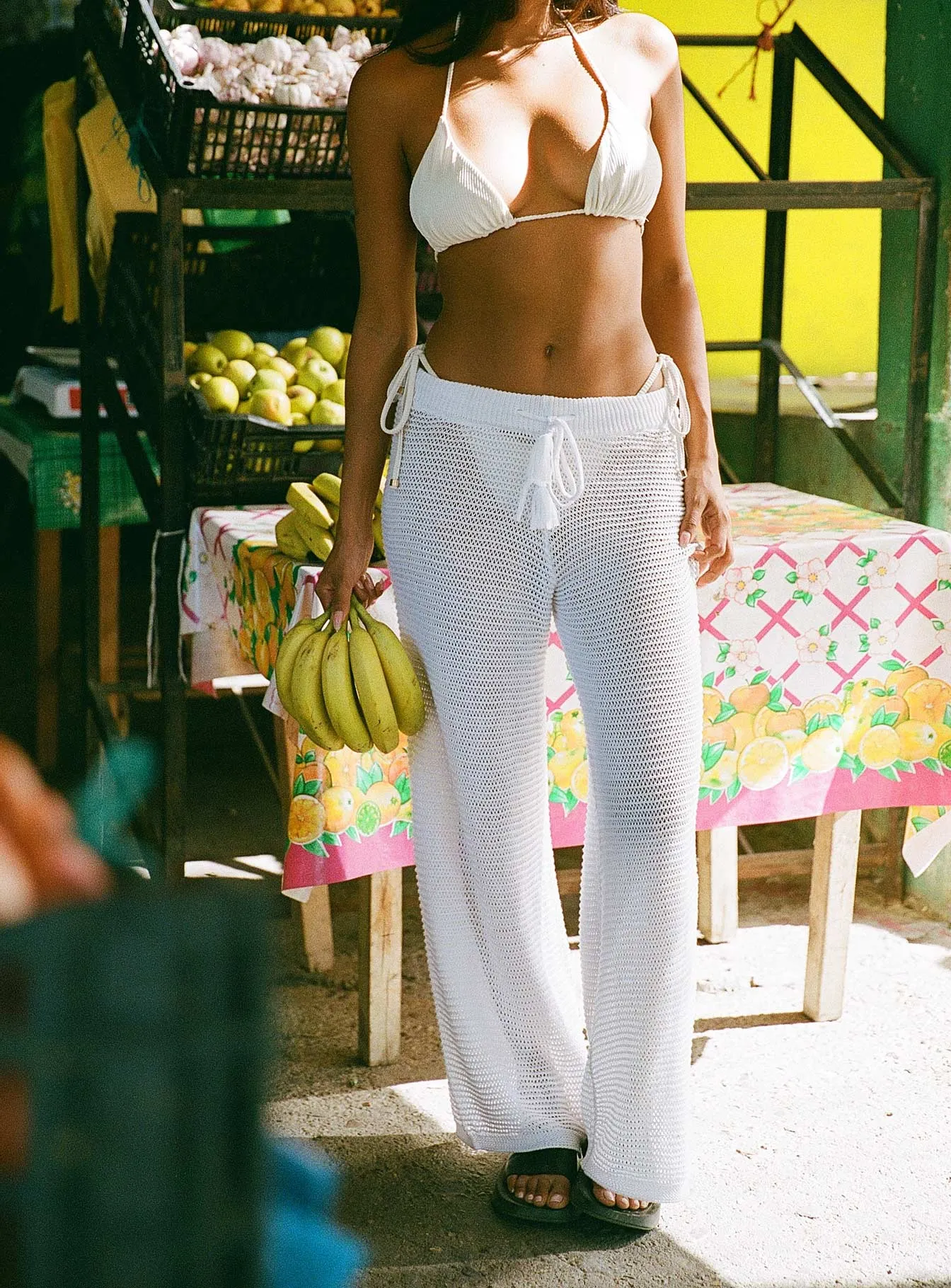 Damarie Crochet Pants White