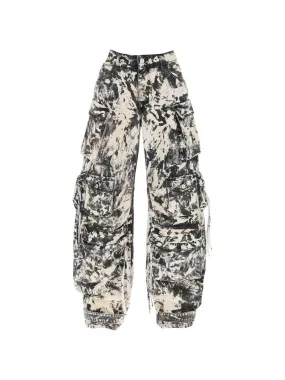 Fern Tie-Dye Cotton Cargo Pants
