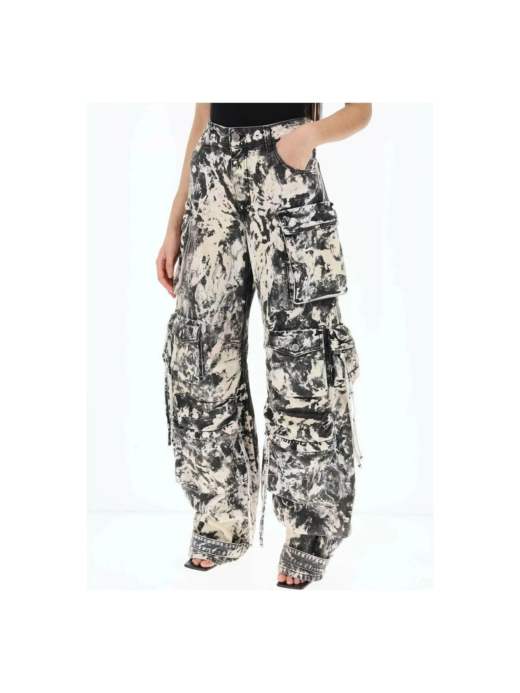 Fern Tie-Dye Cotton Cargo Pants