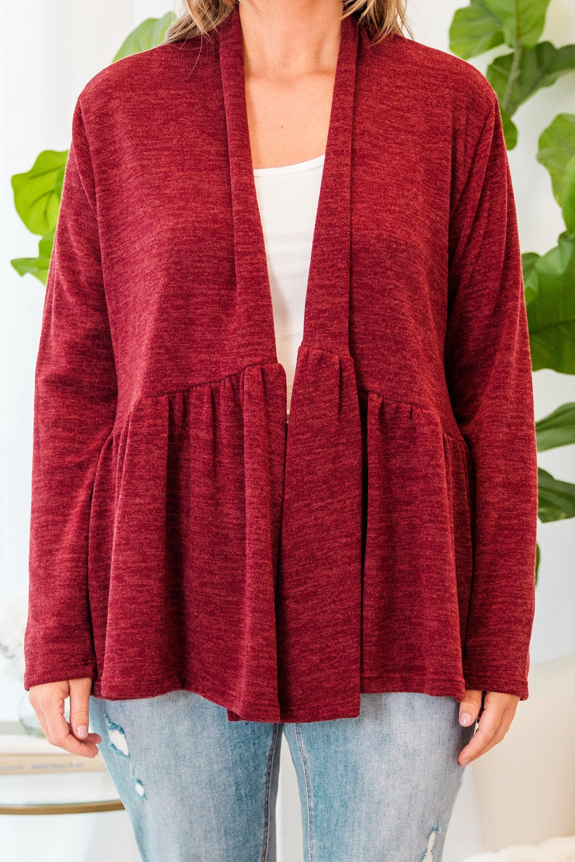 Fireside Comfort Cardigan, Burgundy