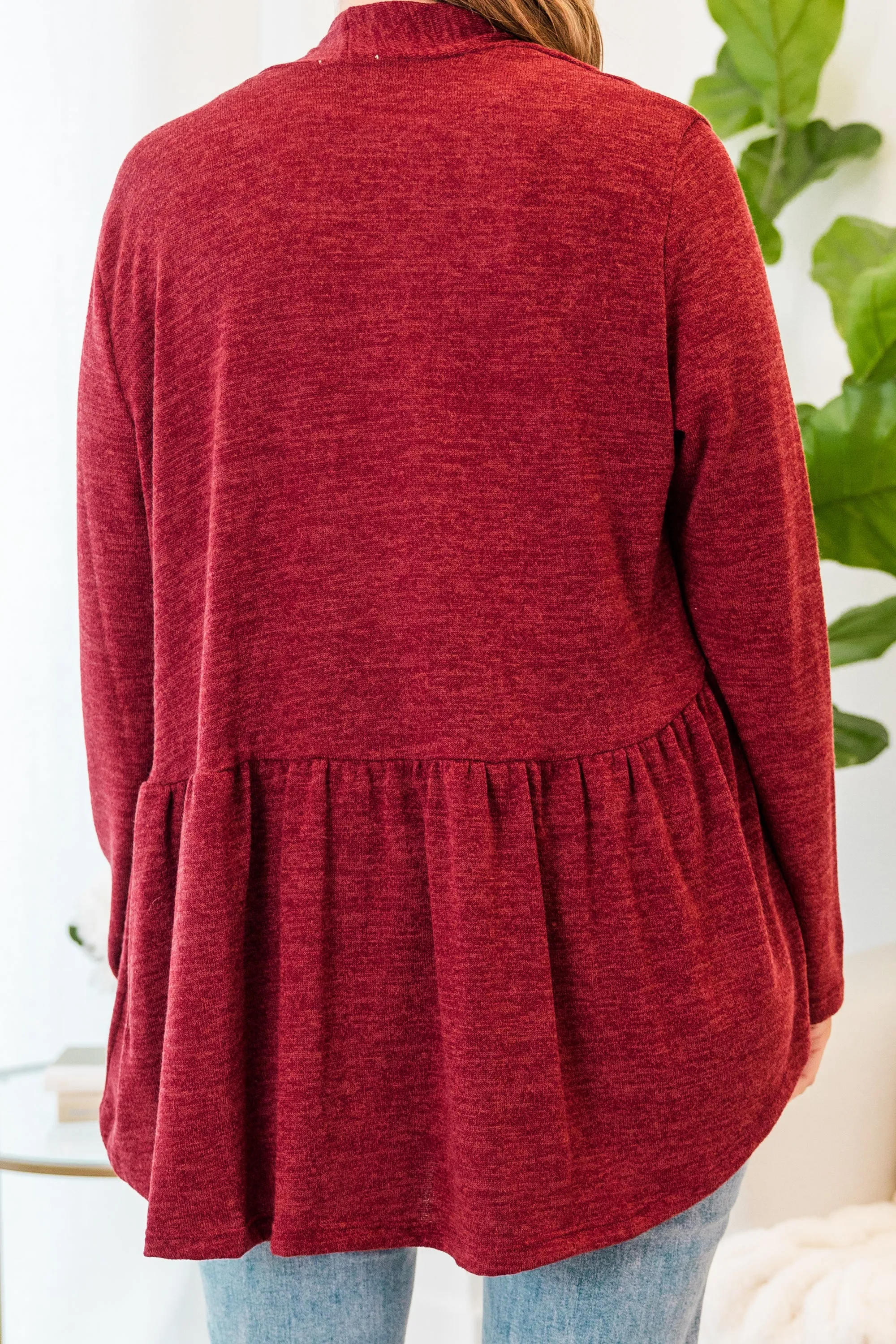 Fireside Comfort Cardigan, Burgundy