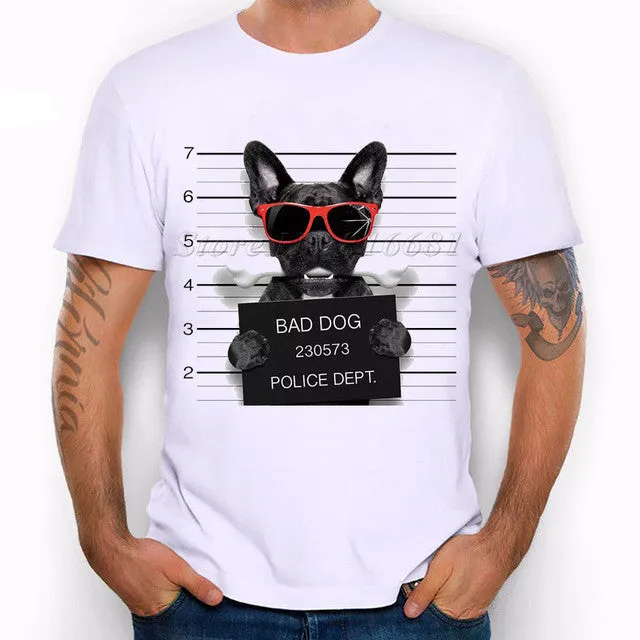 French Bulldog Design T Shirt Men's