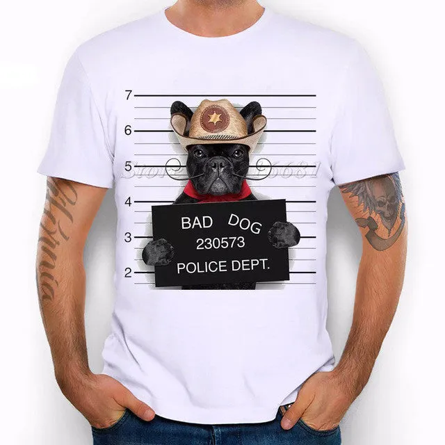 French Bulldog Design T Shirt Men's