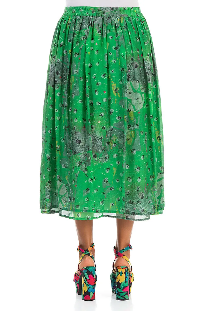Gathered Meadow Silk Cotton Skirt