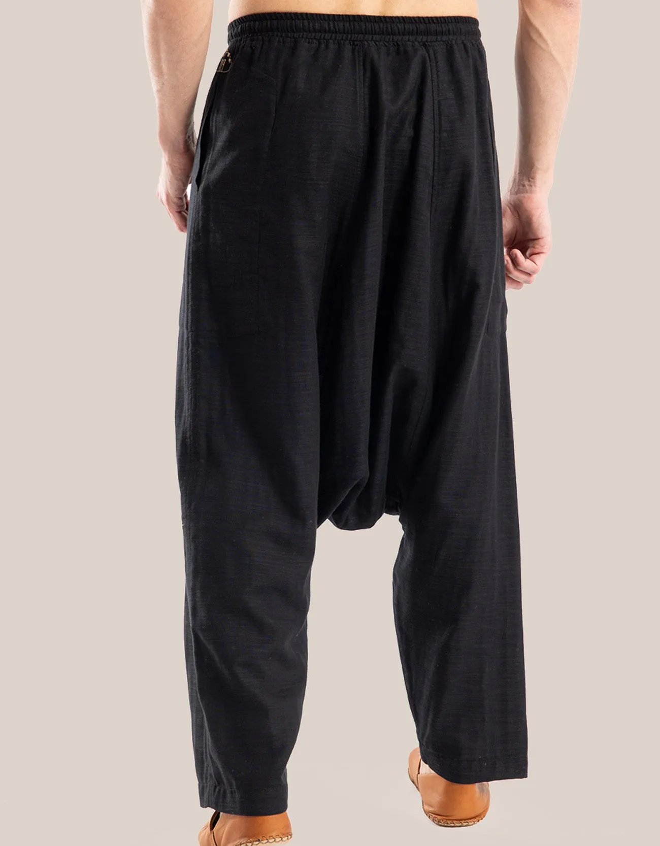Harem pants with drawstring detail embroidery