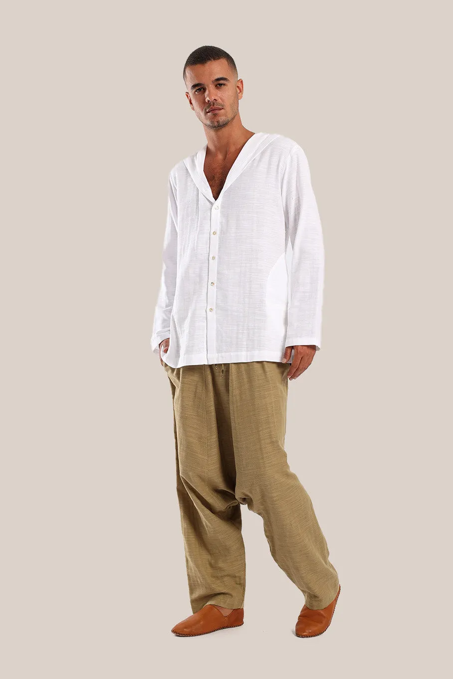 Harem pants with drawstring detail embroidery