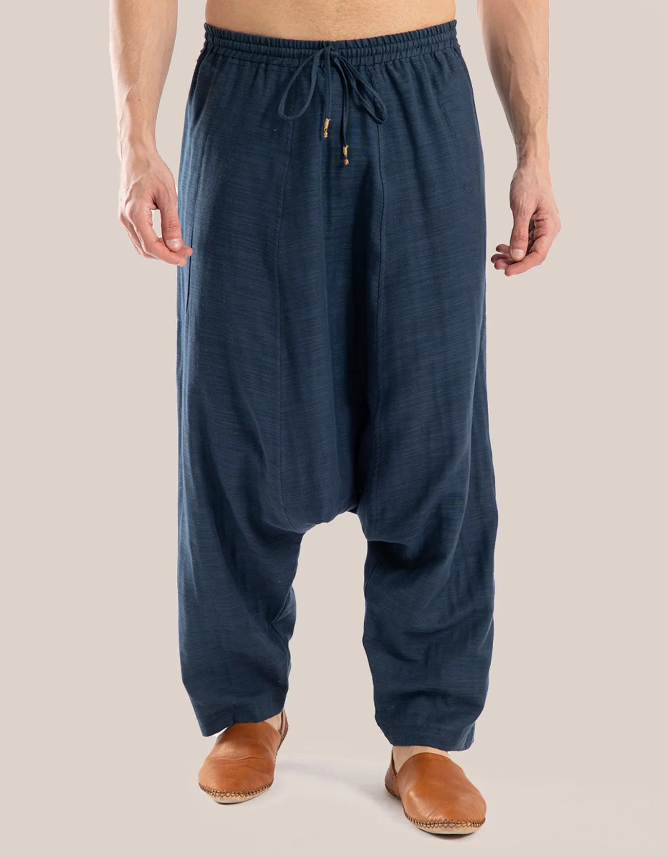 Harem pants with drawstring detail embroidery