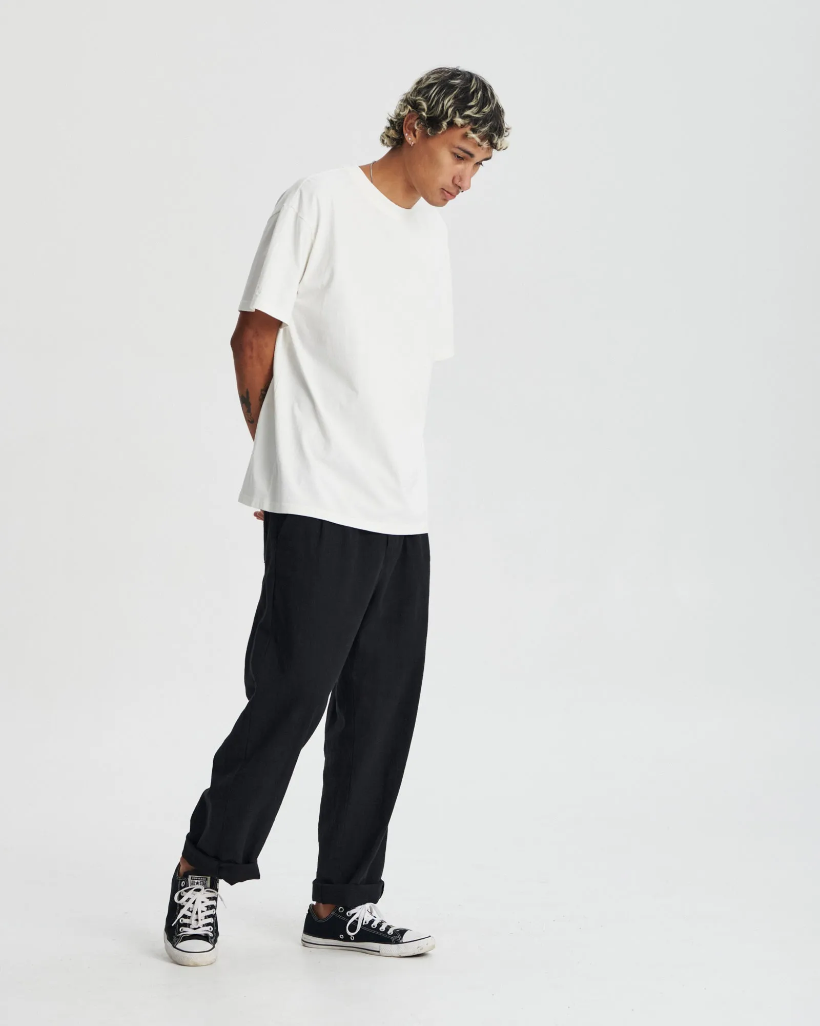 Harro Linen Pleat Pant - Black