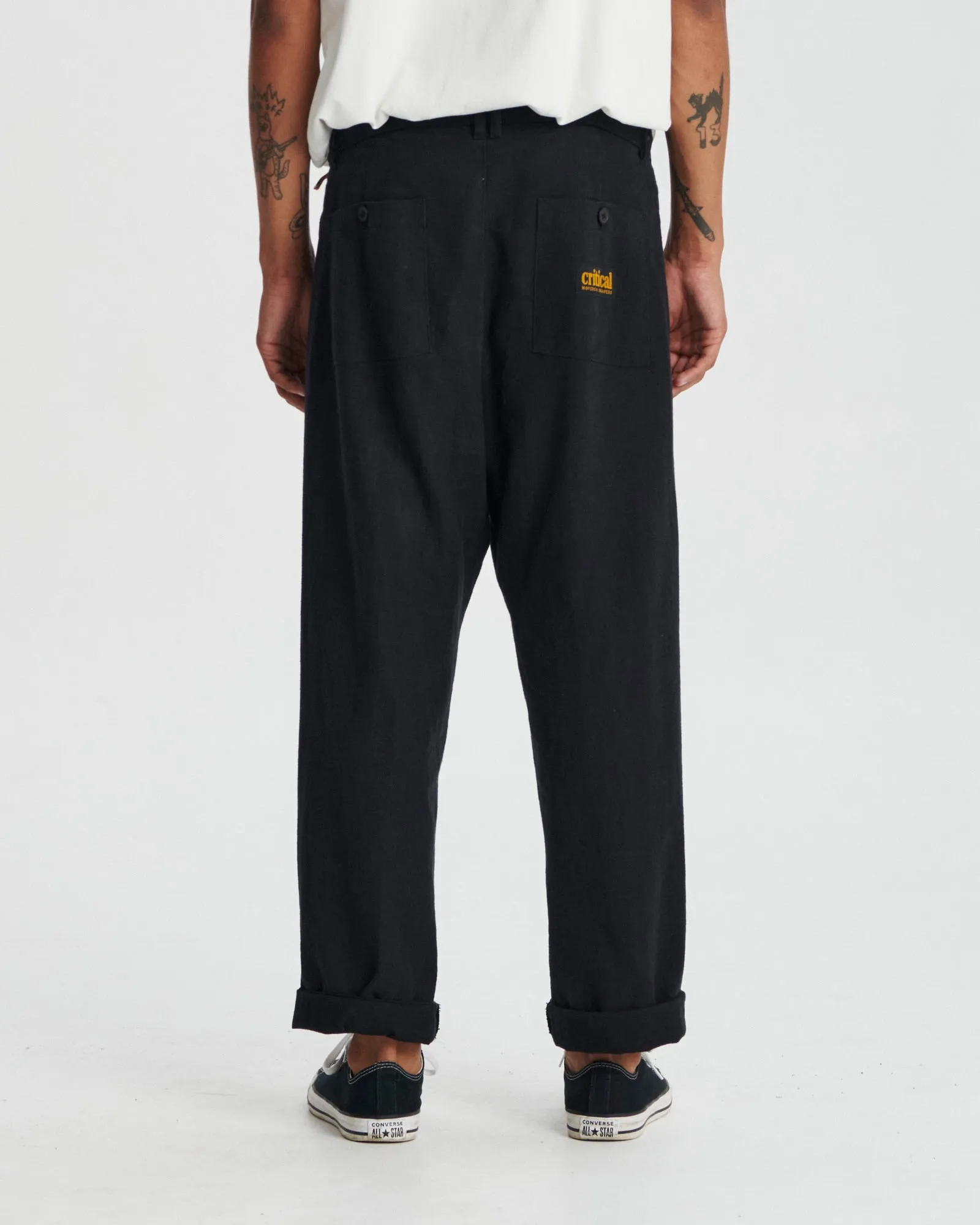 Harro Linen Pleat Pant - Black