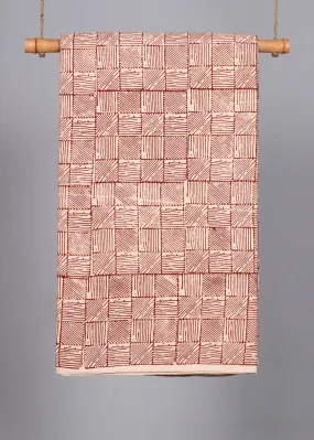 Hashed Lines Begar  Cotton Hand Block Printed Fabric