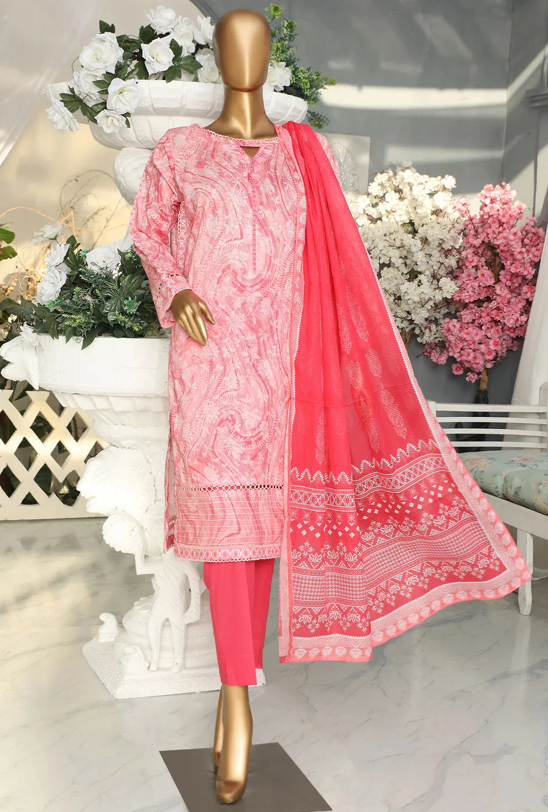 Hz Stitched 3 Piece Printed Lawn Collection'2023-PSC-2353