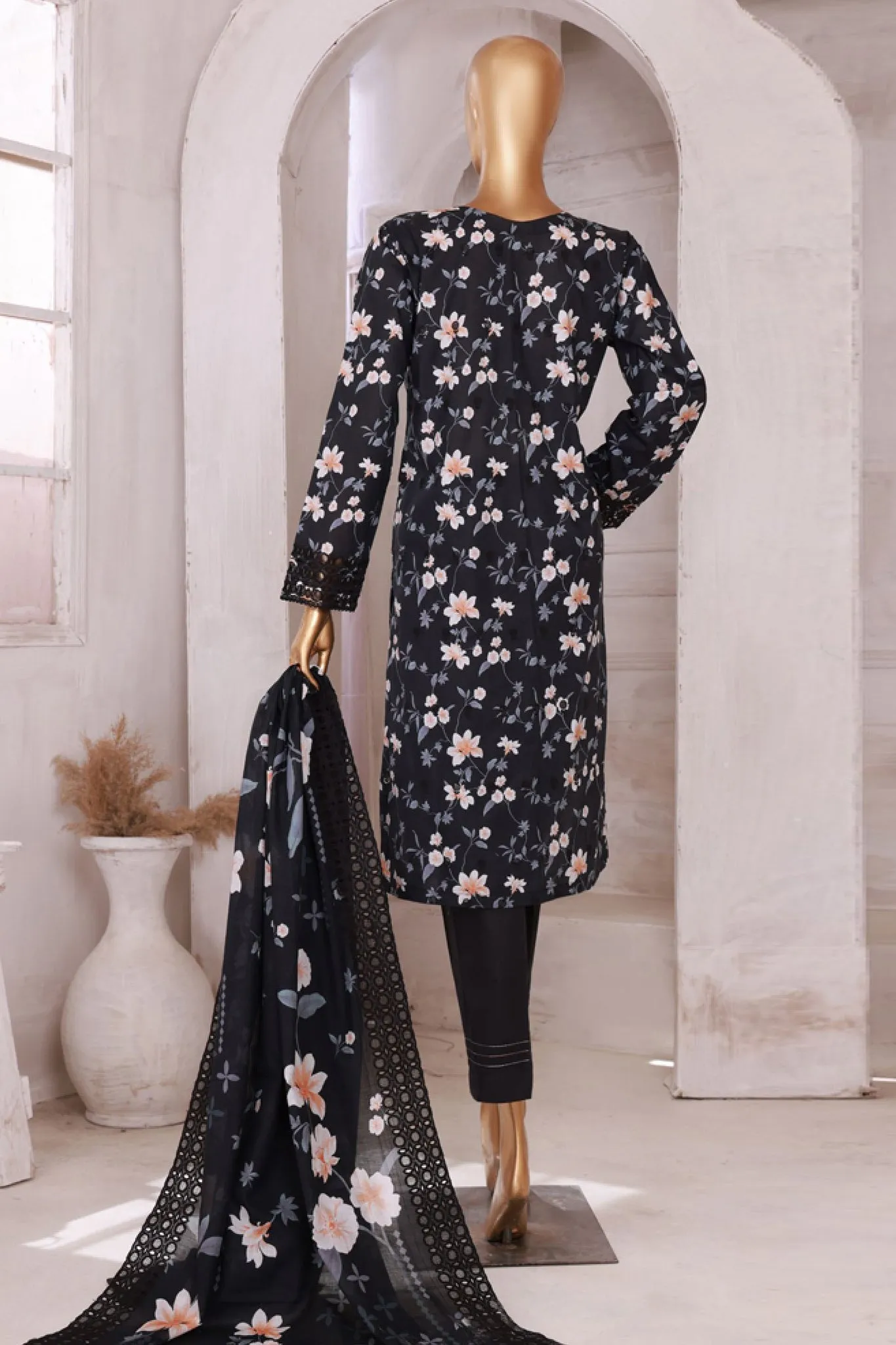 HZ Stitched 3 Piece Printkari Emb Lawn Collection'2024-PKL-403