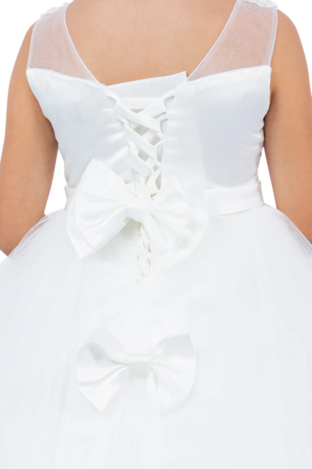 Illusion Top Lace Tulle Flower Girl Dress by Cinderella Couture USA AS5129
