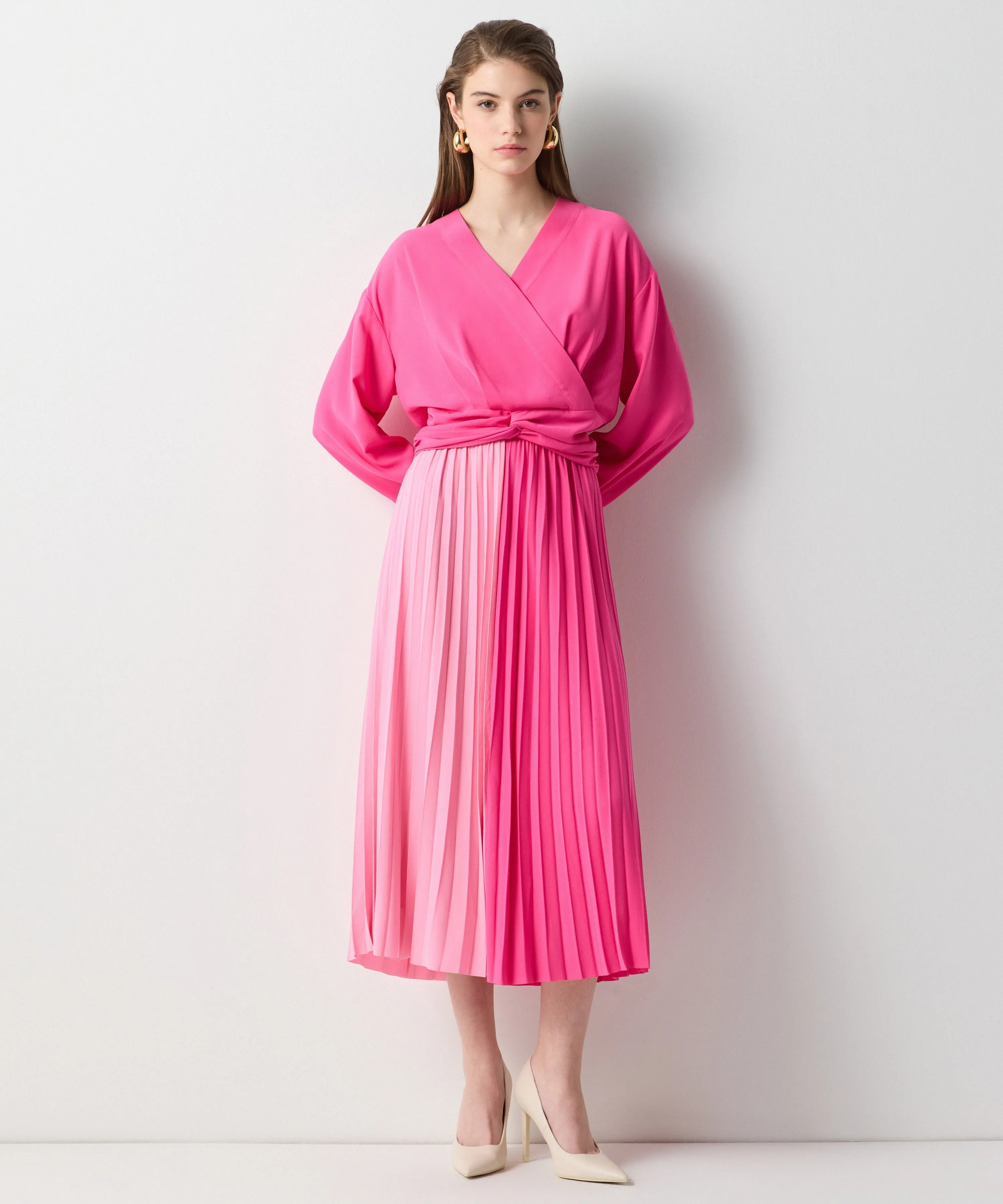 Ipekyol Surplice Neck Short Blouse Pink
