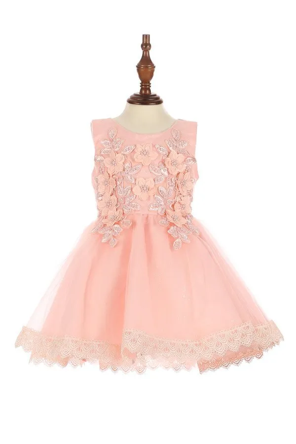 Lace Tulle Girl Baby Dress by Cinderella Couture USA 9126B