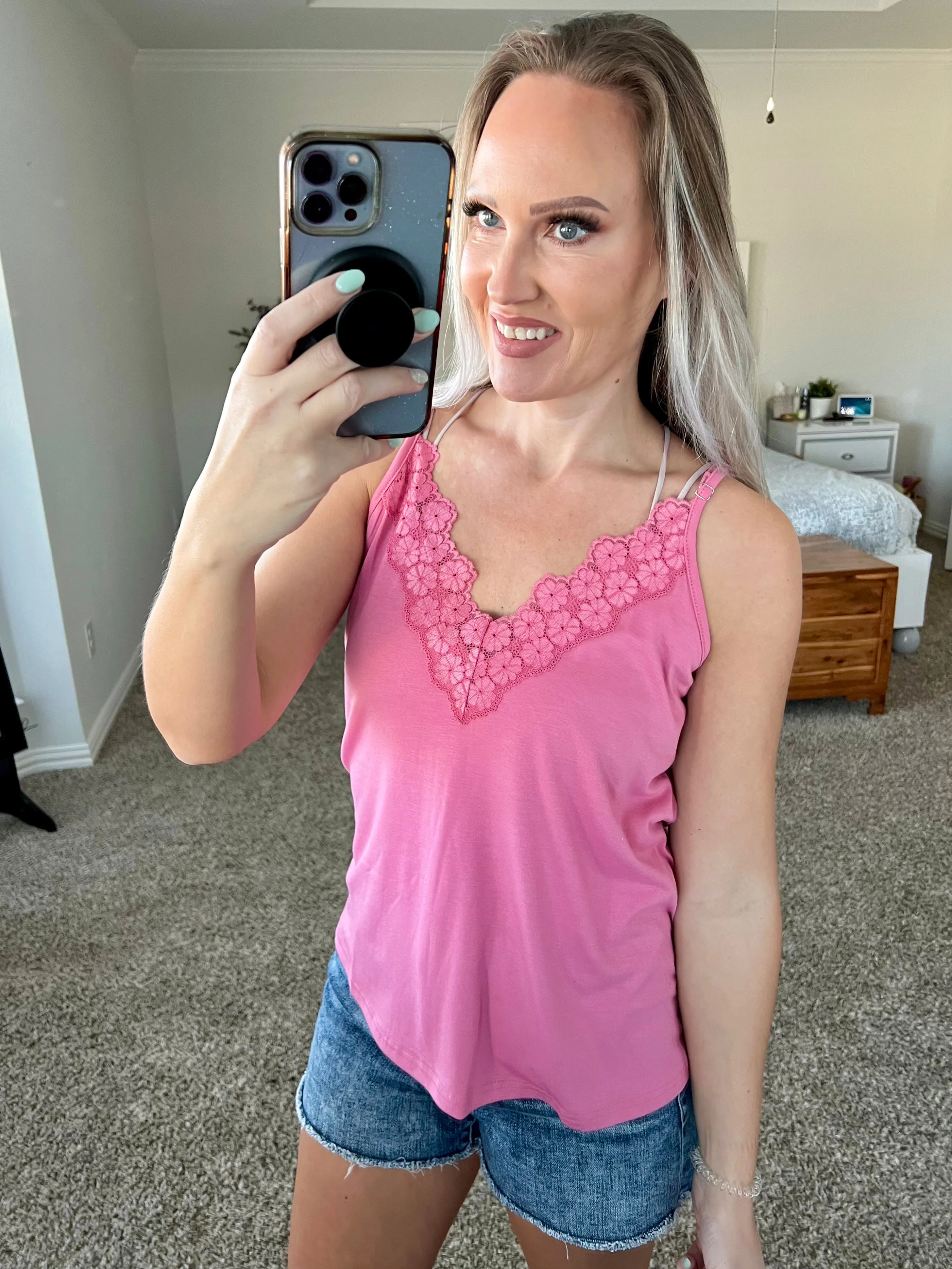 Lakelyn Lace Trim V-Neck Cami
