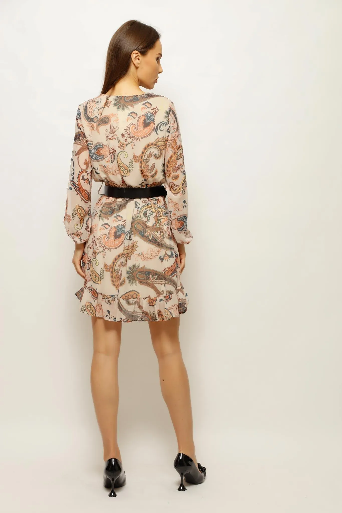LEAFTITUDE BELTED MIDI DRESS