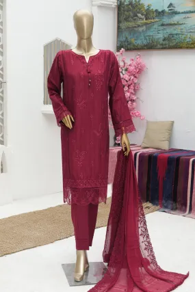 Linnokari by Hz Embroidered Pret Collection'2023-138-Maroon
