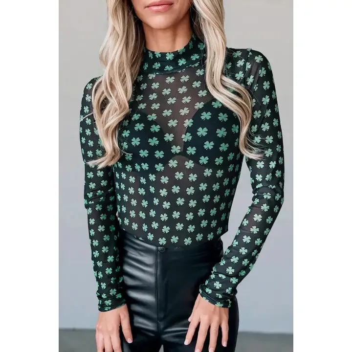 Lucky Mesh Long Sleeve Bodysuit
