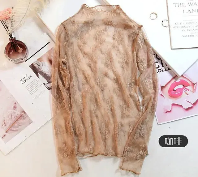Mesh Tops Long Sleeve FOR WOMEN'S